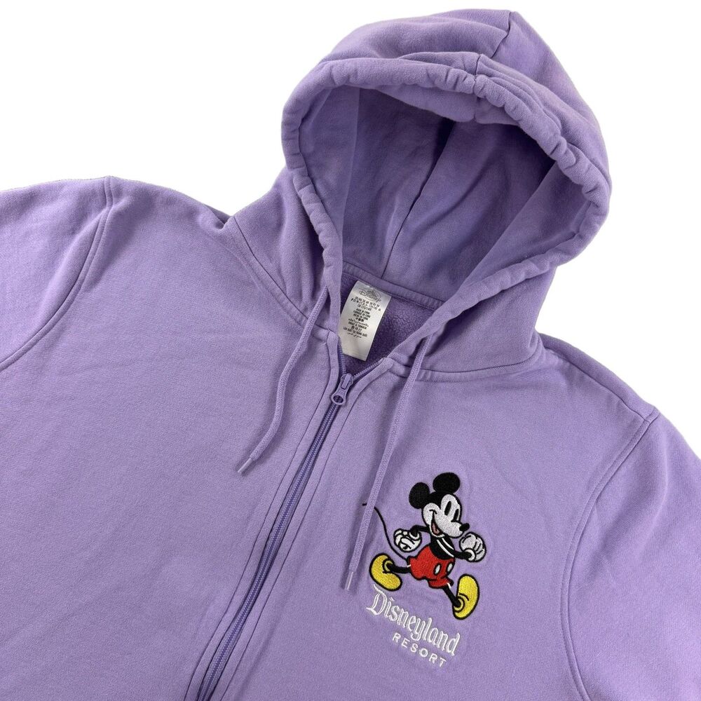 Disney Disneyland Resort Mickey Mouse Lavender 3X Full-Zip Hoodie Woman Cotton